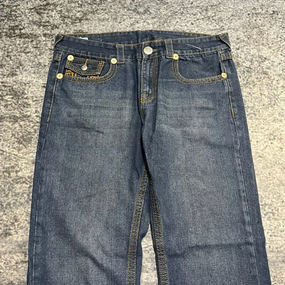 True Religion Billy Jeans Mens 36x32 Blue Denim Y2K‎ Bootcut Baggy Hip-Hop